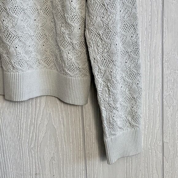 Club Monaco Womens Pointelle Sweater Beige Cream Long Sleeve Size Large NWOT - Picture 4 of 6